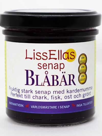 Blåbär -  fruktig, fyllig, het och exotisk senap med toner av kardemumma 150g