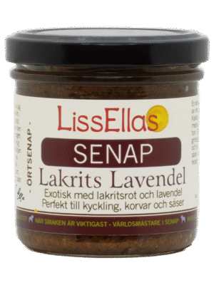 Lakrits Lavendel - senap med smak av ren lakrits från Kalabrien i kombination med lavendel 150g