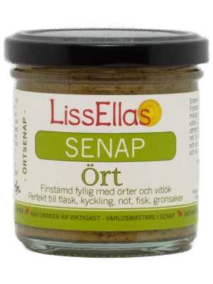Örtsenap - smakrik lite grov senap med finstämd blandning av olika örter och vitlök 150g